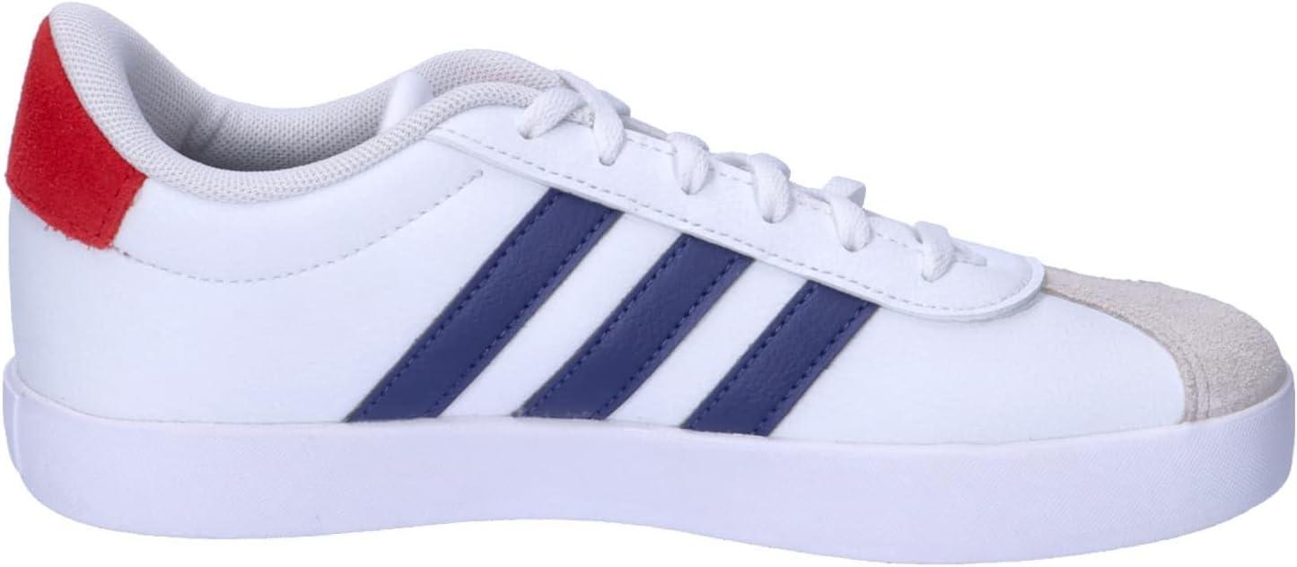 imageadidas UnisexChild Vl Court 30 Hook ampamp LoopCloud White Dark Blue Better Scarlet