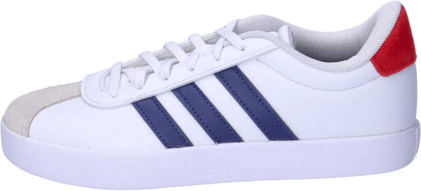 imageadidas UnisexChild Vl Court 30 Hook ampamp LoopCloud White Dark Blue Better Scarlet