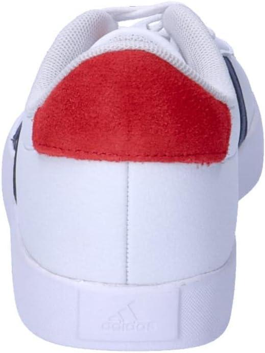 imageadidas UnisexChild Vl Court 30 Hook ampamp LoopCloud White Dark Blue Better Scarlet