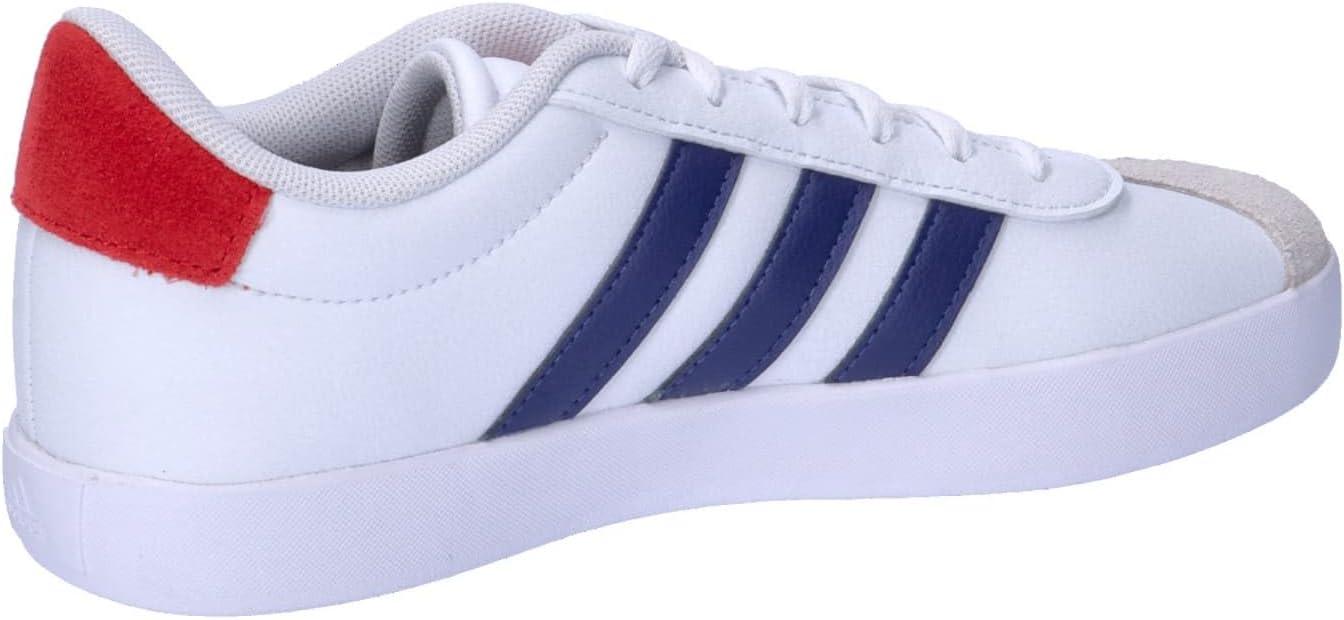 imageadidas UnisexChild Vl Court 30 Hook ampamp LoopCloud White Dark Blue Better Scarlet