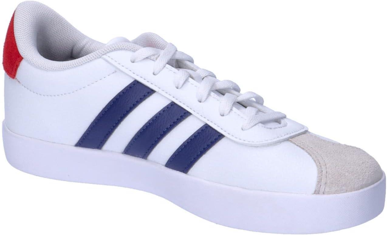 imageadidas UnisexChild Vl Court 30 Hook ampamp LoopCloud White Dark Blue Better Scarlet