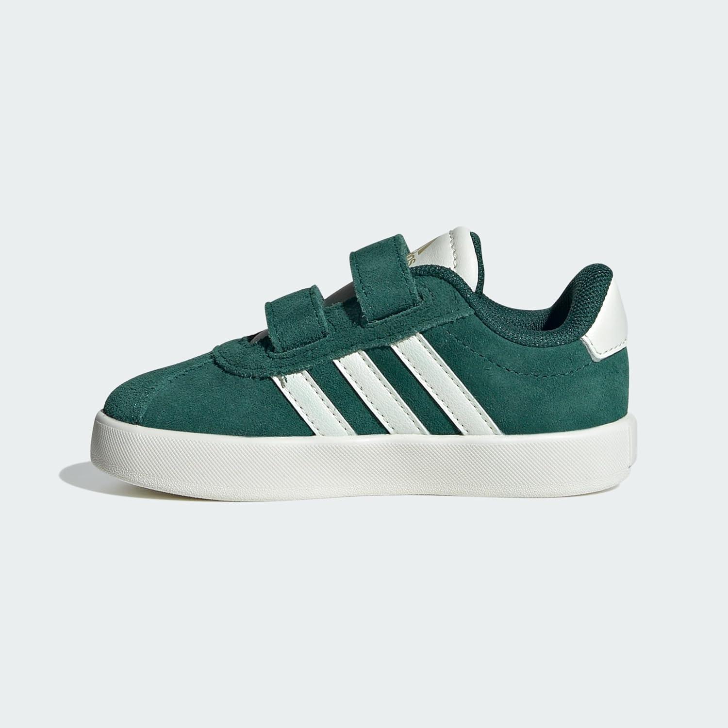 imageadidas UnisexChild Vl Court 30 Hook ampamp LoopGreen Off White Gold Metallic