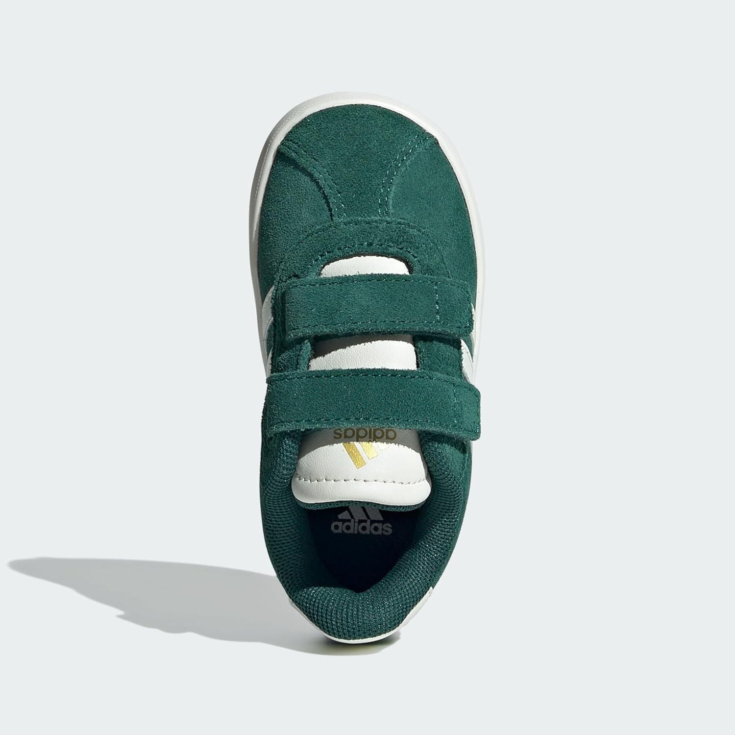 imageadidas UnisexChild Vl Court 30 Hook ampamp LoopGreen Off White Gold Metallic