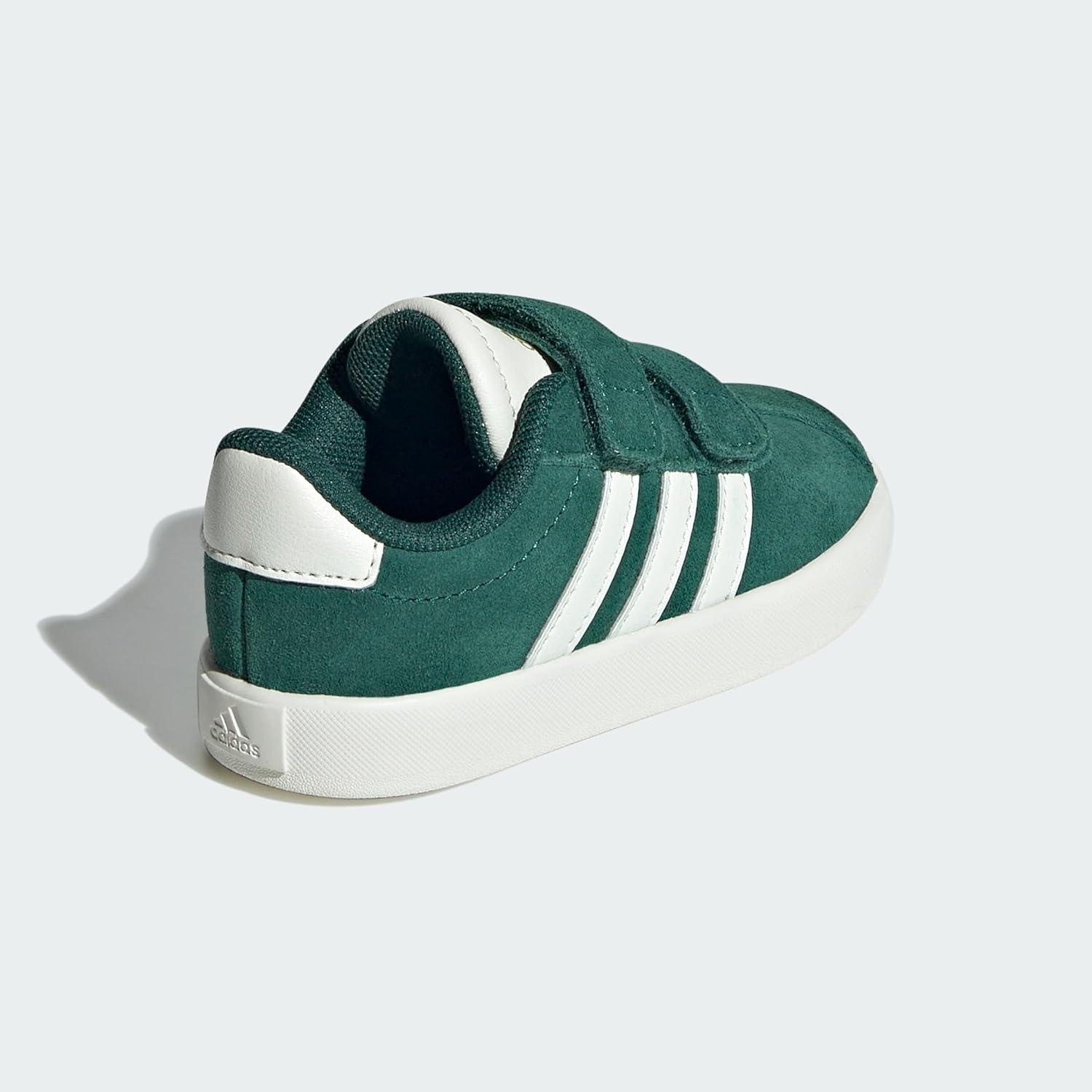 imageadidas UnisexChild Vl Court 30 Hook ampamp LoopGreen Off White Gold Metallic