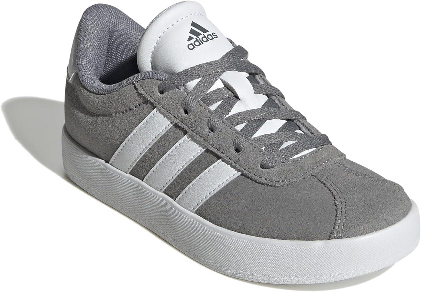 imageadidas UnisexChild Vl Court 30 Hook ampamp LoopGreyWhiteGrey