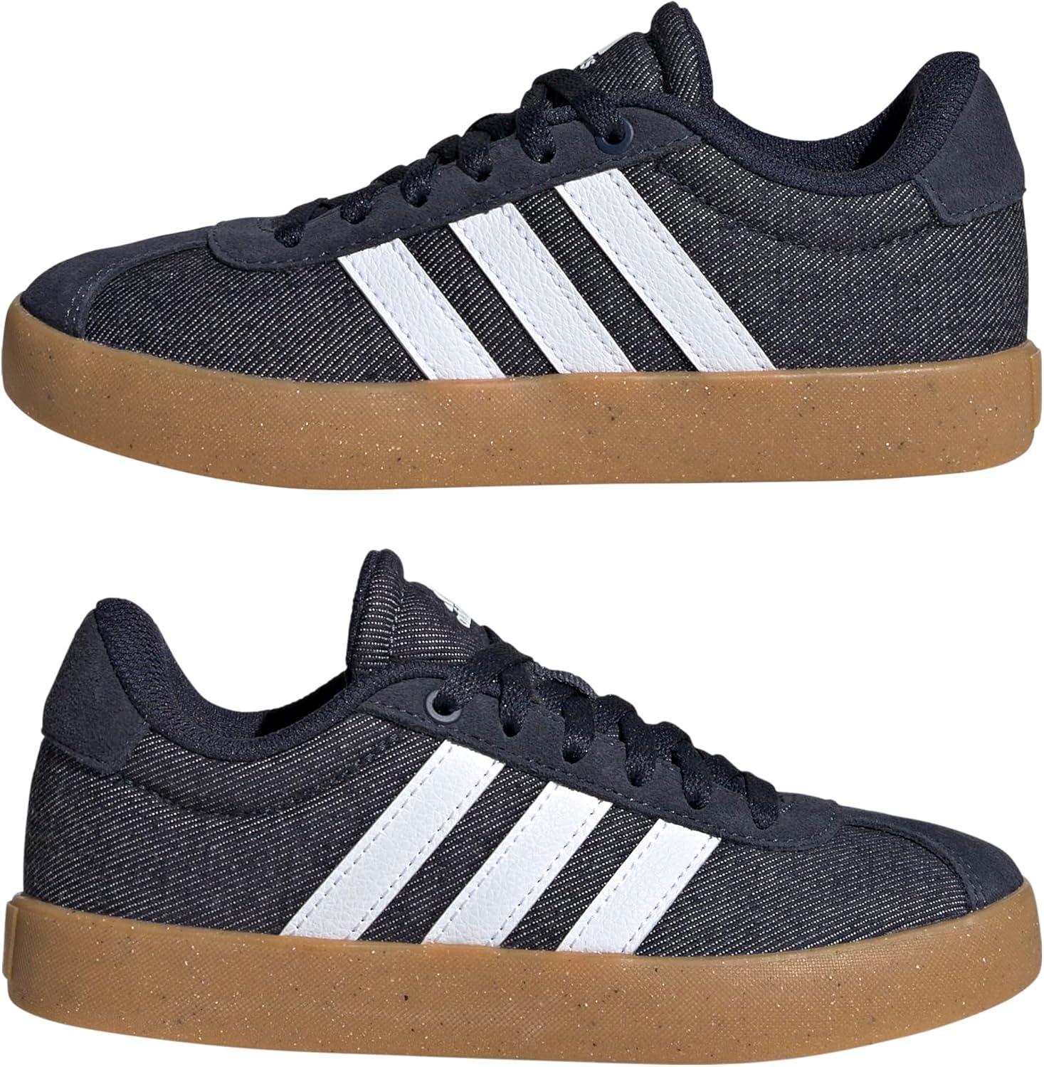 imageadidas UnisexChild Vl Court 30 Hook ampamp LoopInkWhiteGum