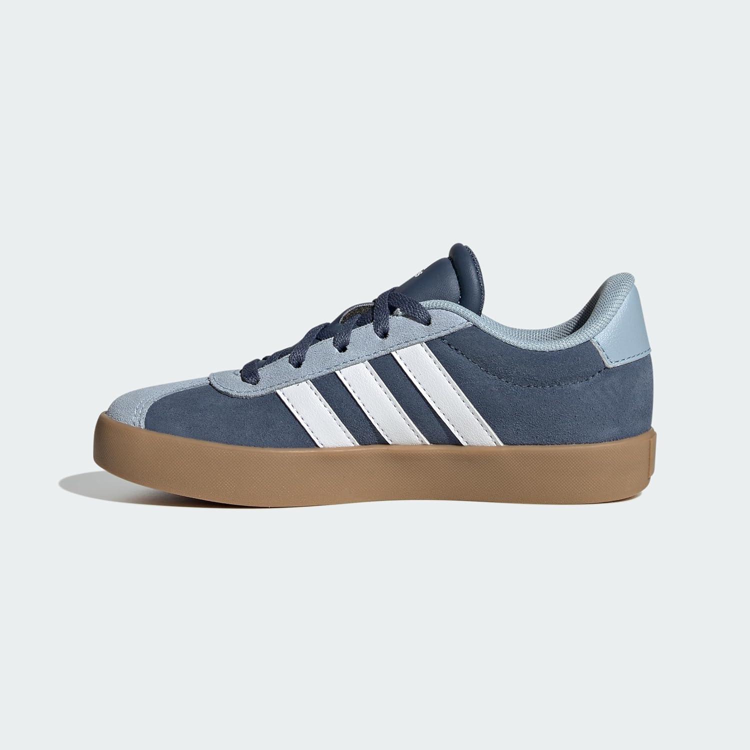 imageadidas UnisexChild Vl Court 30 Hook ampamp LoopPreloved Ink Cloud White Wonder Blue