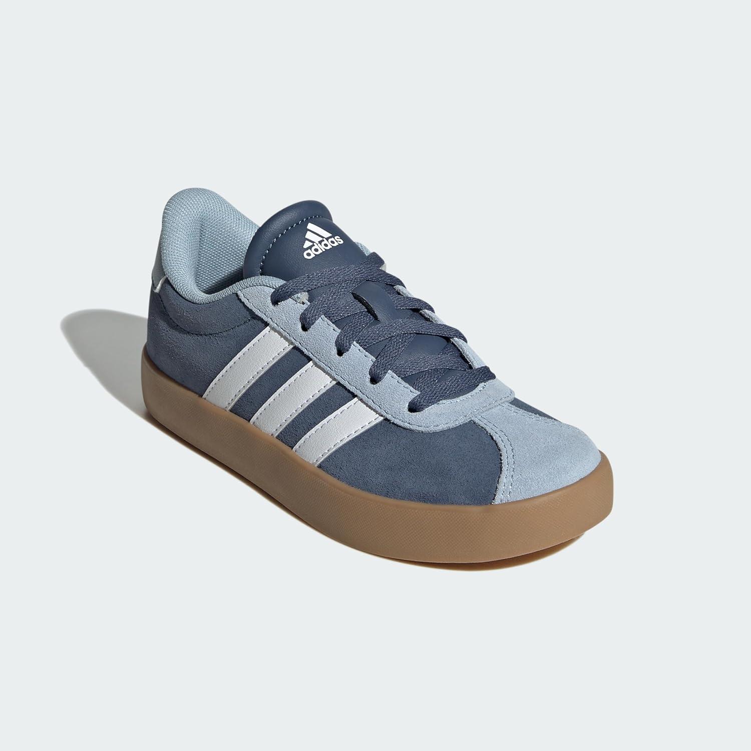 imageadidas UnisexChild Vl Court 30 Hook ampamp LoopPreloved Ink Cloud White Wonder Blue