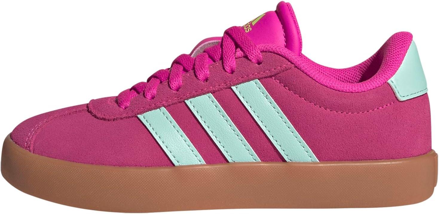 imageadidas UnisexChild Vl Court 30 Hook ampamp LoopShock PinkSemi Flash AquaLucid Lemon