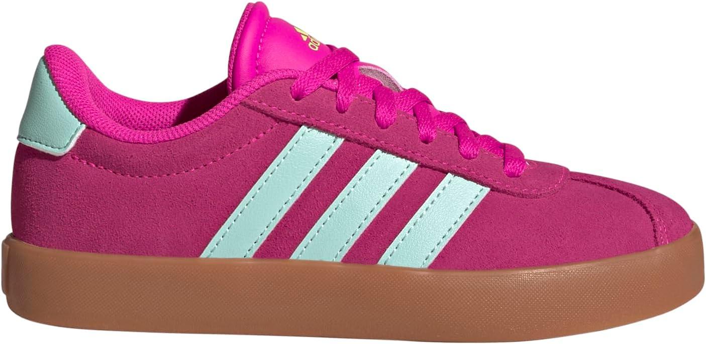 imageadidas UnisexChild Vl Court 30 Hook ampamp LoopShock PinkSemi Flash AquaLucid Lemon
