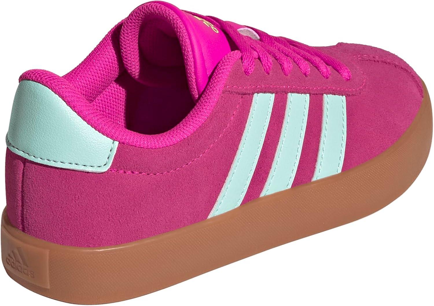 imageadidas UnisexChild Vl Court 30 Hook ampamp LoopShock PinkSemi Flash AquaLucid Lemon