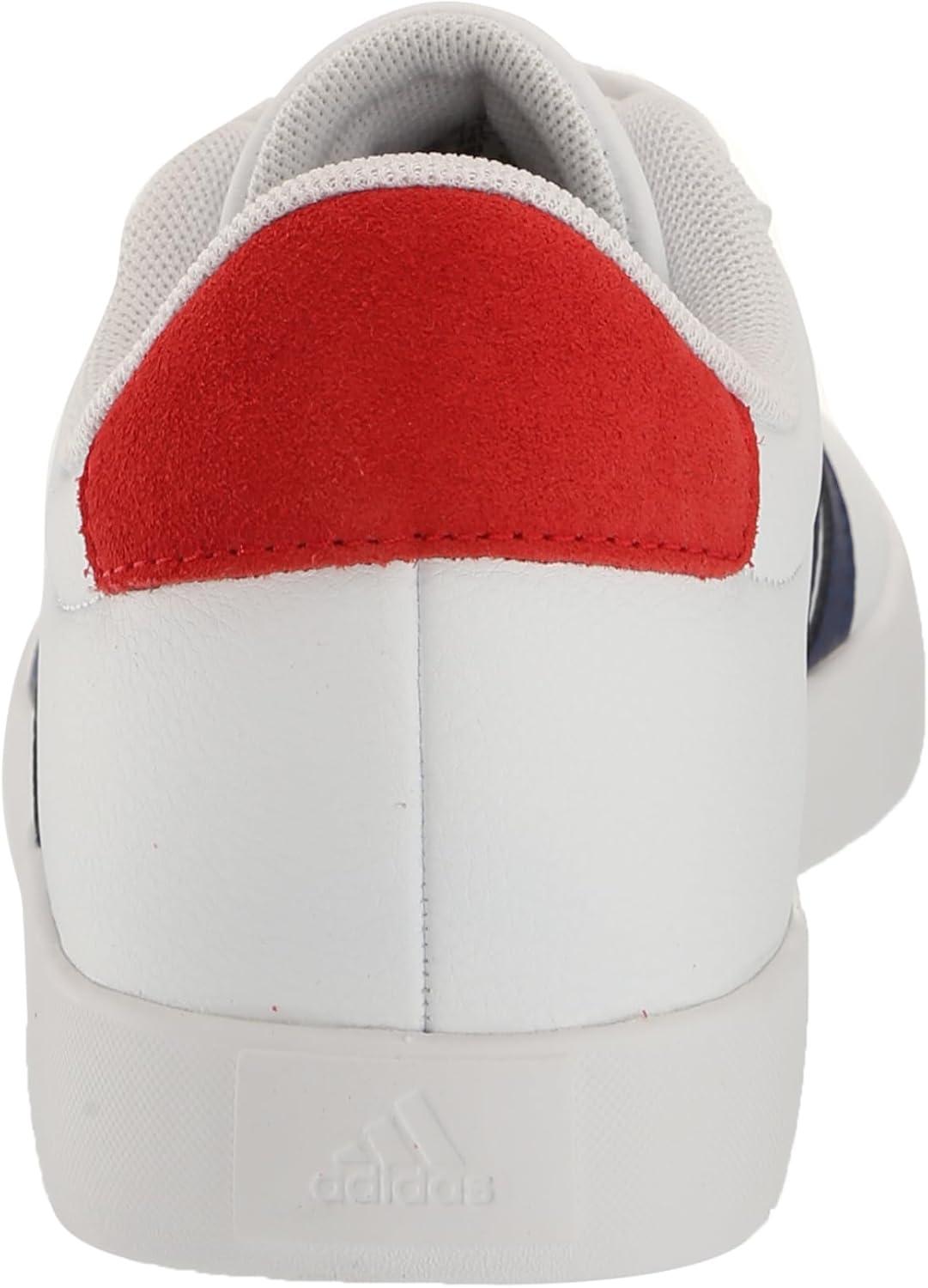 imageadidas UnisexChild Vl Court 30 Hook ampamp LoopWhiteDark BlueBetter Scarlet