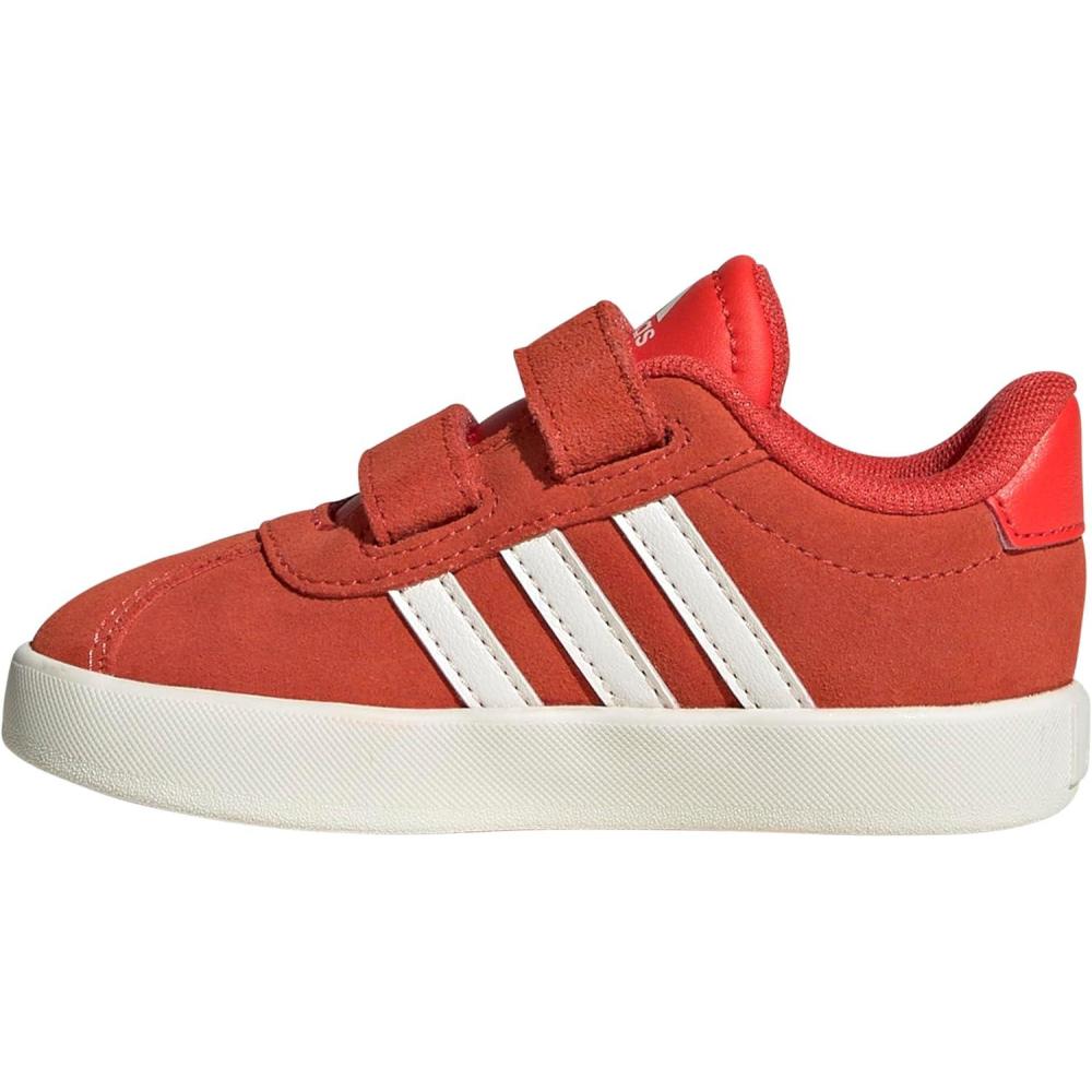 imageAdidas BabyBoys Vl Court 30 Hook ampamp Loop SneakerBright RedWhiteOff White
