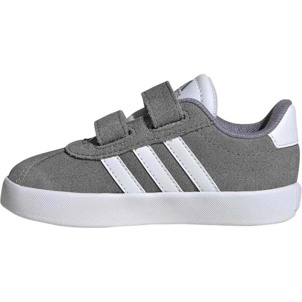 imageAdidas BabyBoys Vl Court 30 Hook ampamp Loop SneakerGreyWhiteGrey