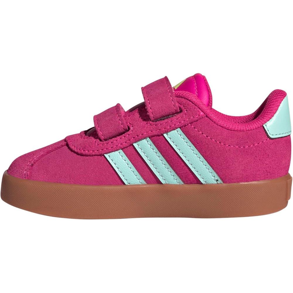 imageAdidas BabyBoys Vl Court 30 Hook ampamp Loop SneakerShock PinkSemi Flash AquaLucid Lemon