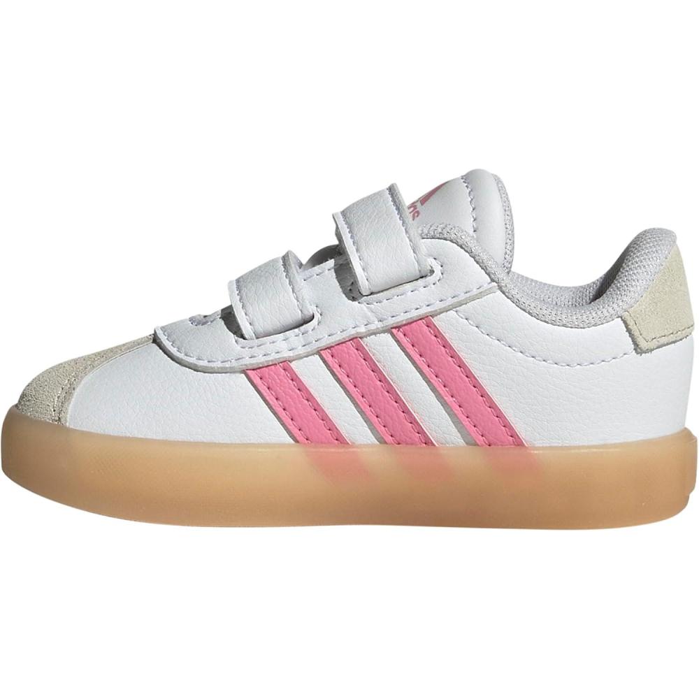imageAdidas BabyBoys Vl Court 30 Hook ampamp Loop SneakerWhiteBliss PinkAlumina