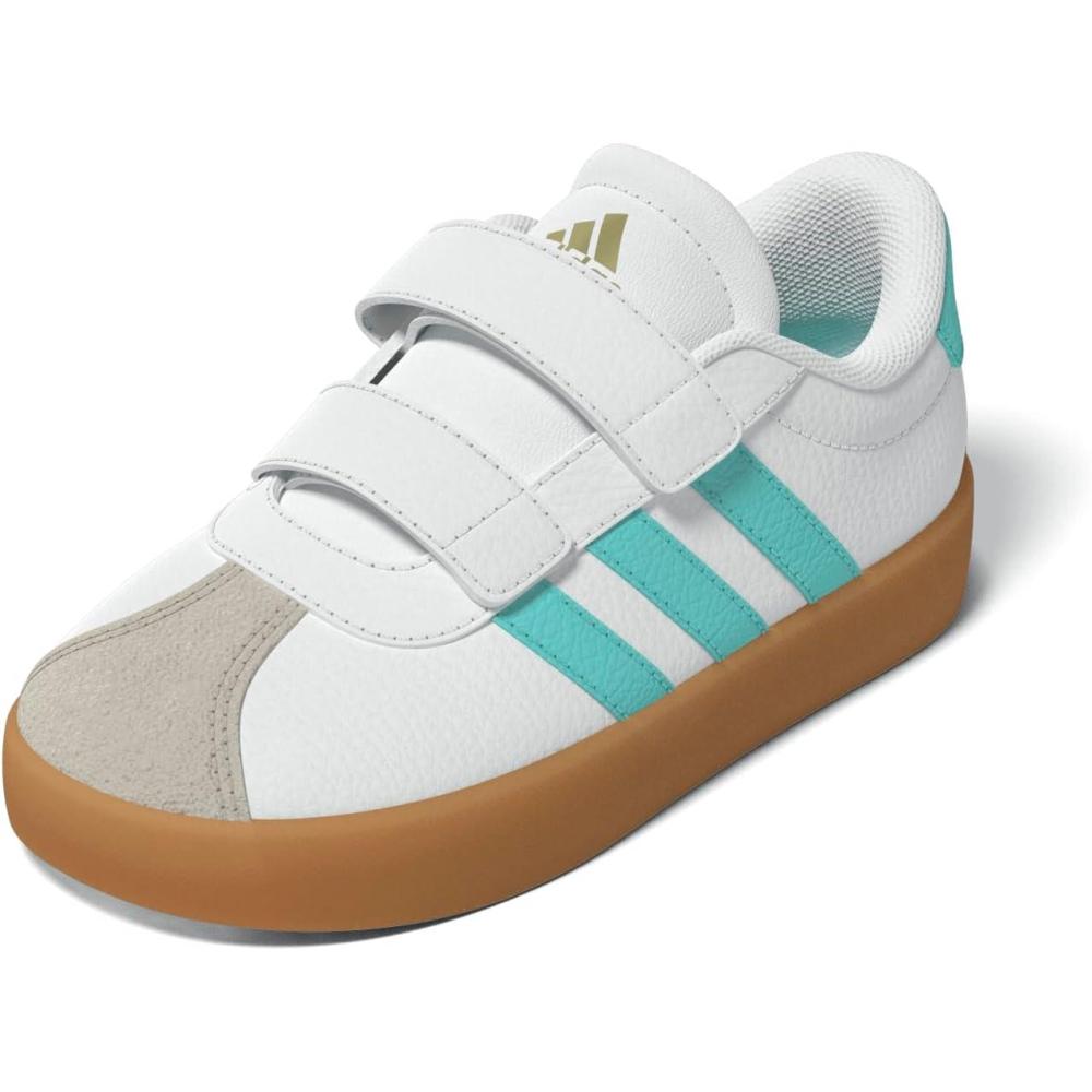 imageAdidas BabyBoys Vl Court 30 Hook ampamp Loop SneakerWhiteFlash AquaAlumina