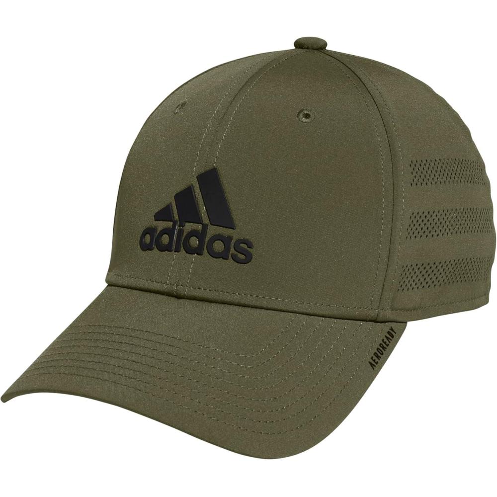 imageAdidas Mens Gameday Hat Athletic Baseball Cap Stretch FitFocus Olive GreenBlack30
