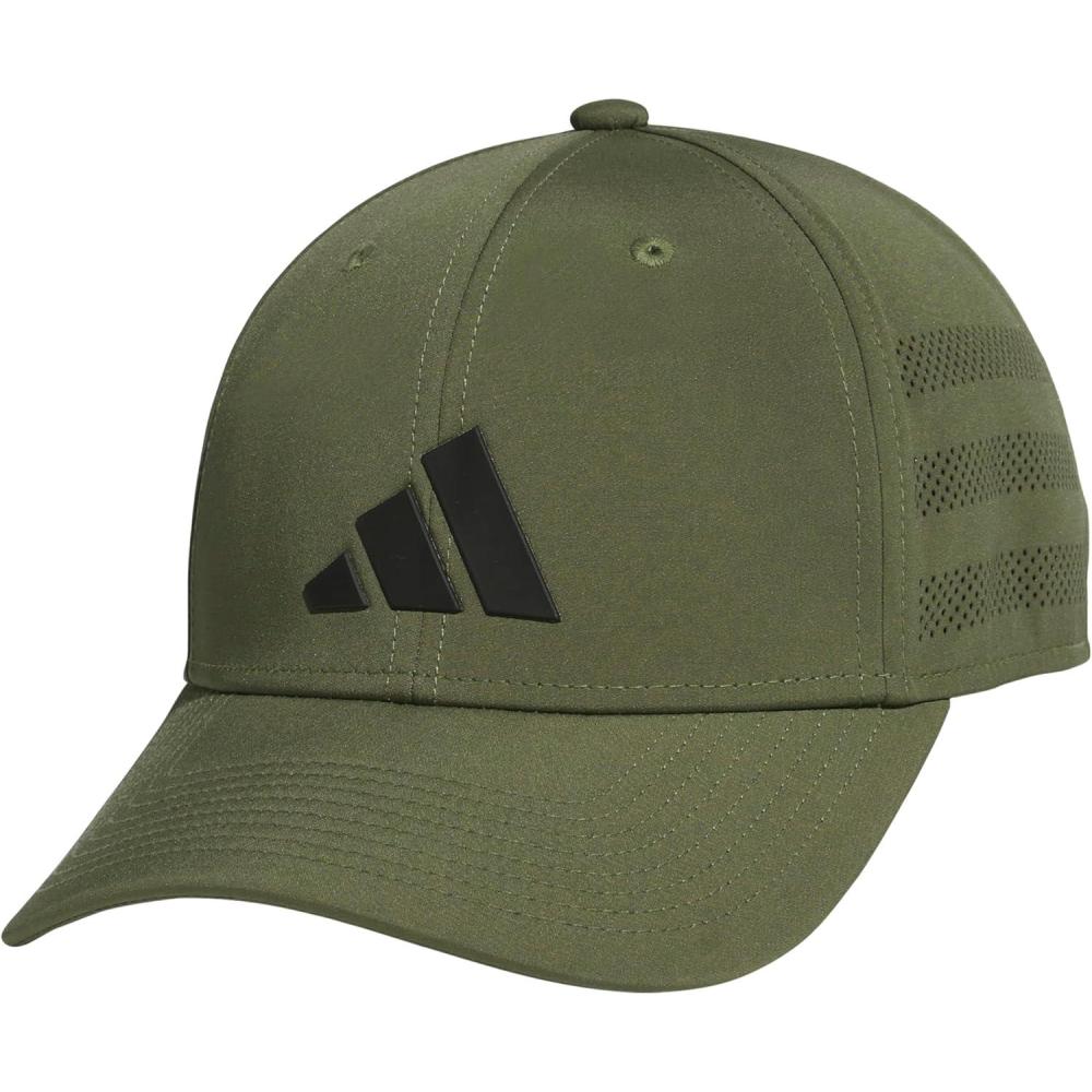 imageAdidas Mens Gameday Hat Athletic Baseball Cap Stretch FitOlive Strata GreenBlack40