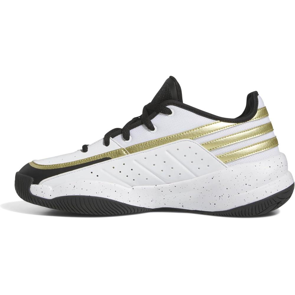 imageAdidas UnisexAdult Front Court SneakerWhiteBlackGold Metallic