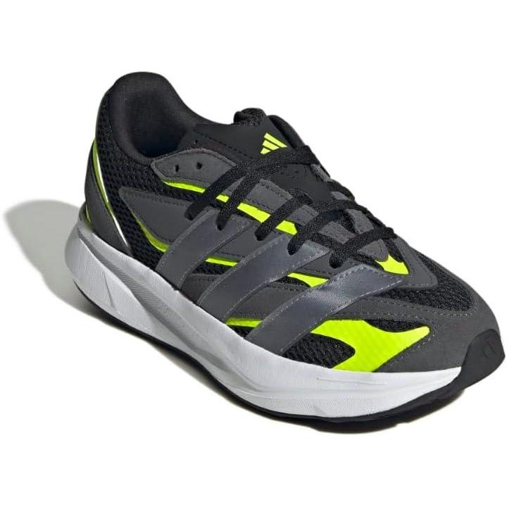 imageadidas Boys Lightblaze Lace Up SneakersBlackIron MetallicLucid Lemon