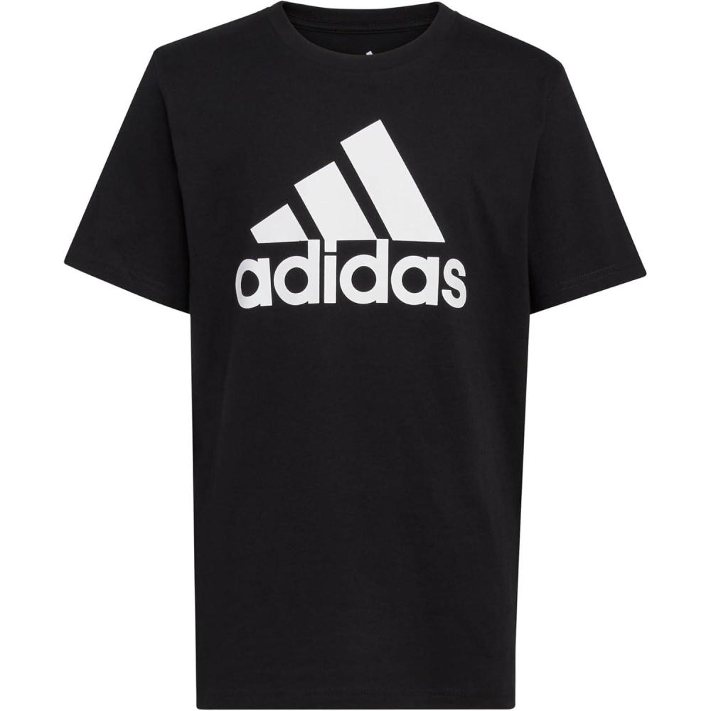 imageadidas Boys Short Sleeve Cotton TShirt Graphic Tshirt TeeBlack Core