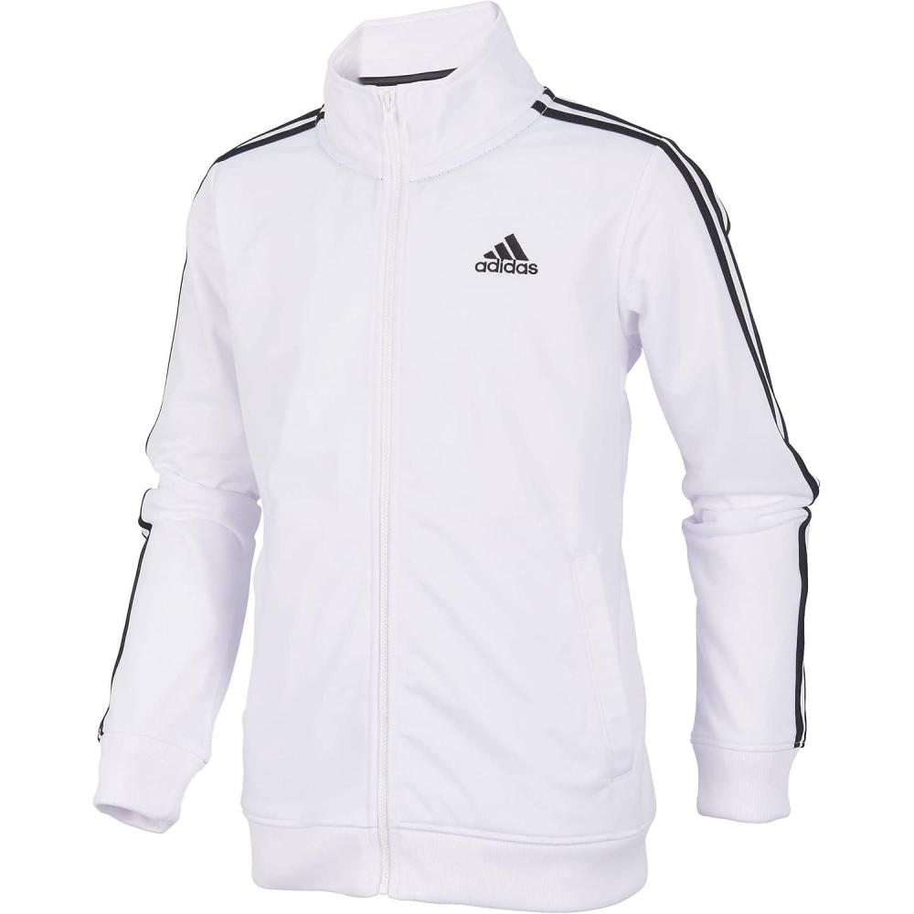 imageadidas Boys Zip Front Iconic Tricot JacketMilk White