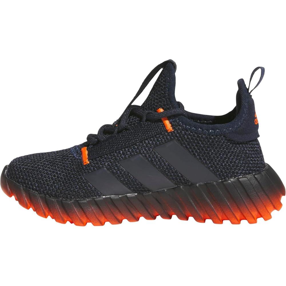 imageadidas Kids Boys Kaptir 30 Lace Up Sneakers Shoes Casual  BlackInkShadow NavyImpact Orange