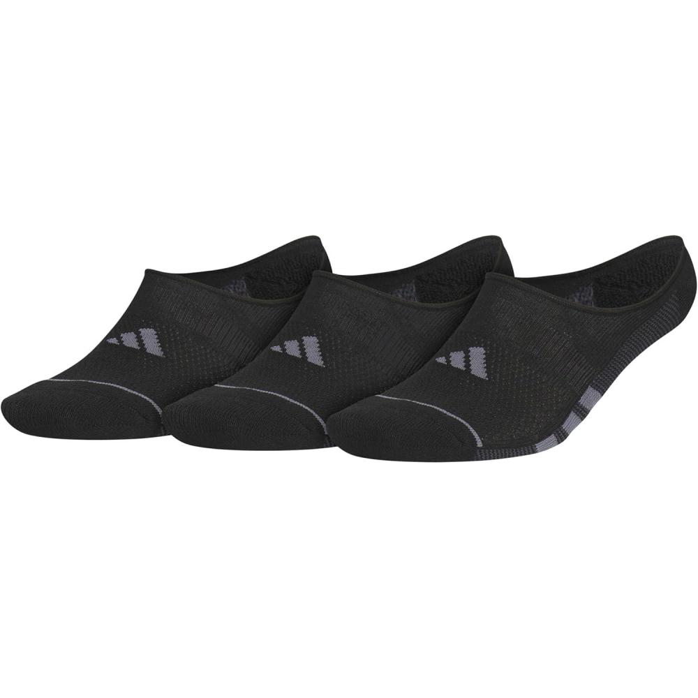 imageadidas Mens All Day Training Super No Show Socks sport performance liner height socks for running 3PairBlackOnix GreyNight Grey