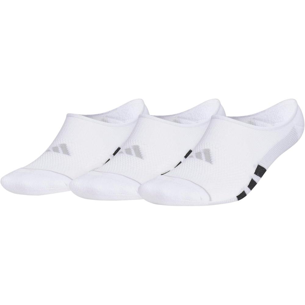 imageadidas Mens All Day Training Super No Show Socks sport performance liner height socks for running 3PairWhiteBlackClear Onix Grey