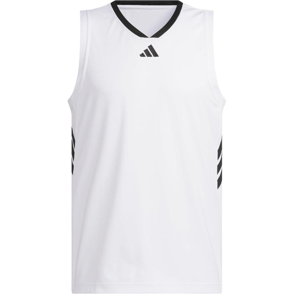 imageadidas Mens Basketball Legends 3Stripes Tank TopWhite Black