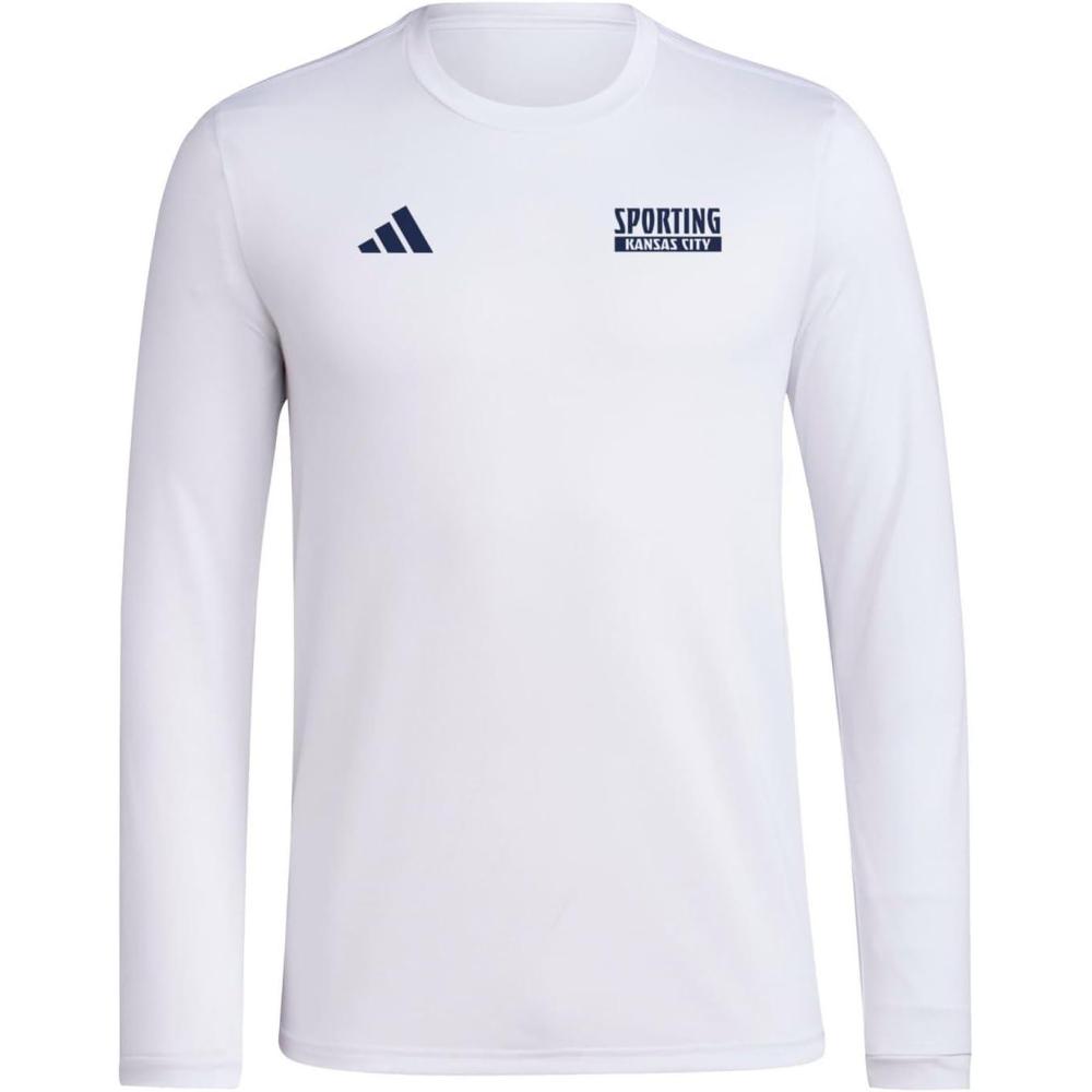 imageadidas Mens Sporting Kansas City PreGame Long Sleeve TShirtWhiteSporting Kansas City