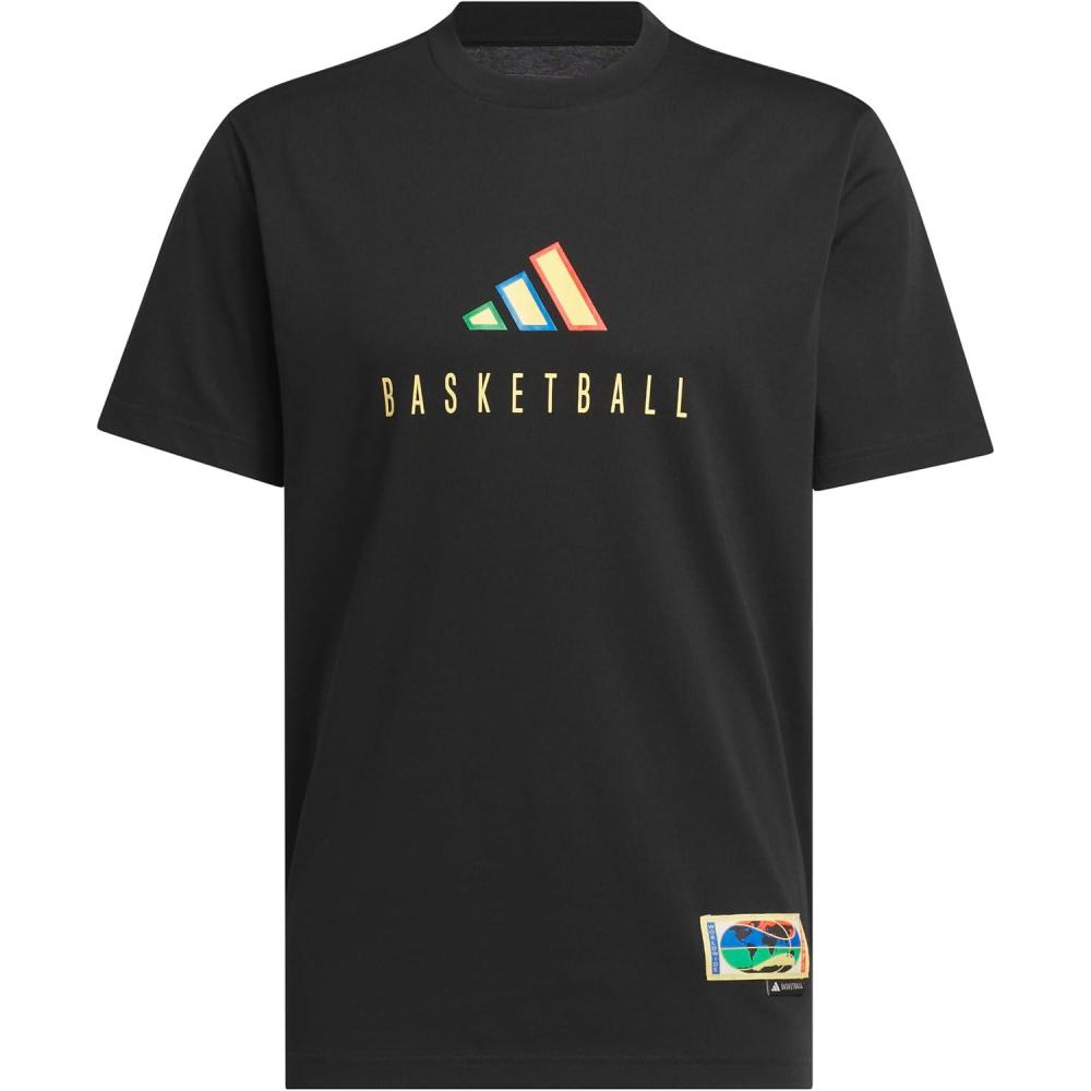 imageadidas Mens Tall Size Worldwide Hoops Logo Graphic Basketball TShirtBlack
