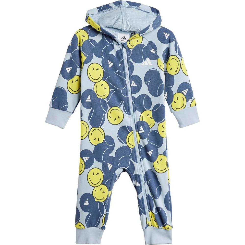 imageadidas Unisex Baby Smiley World OnesieWonder BluePreloved InkWhite