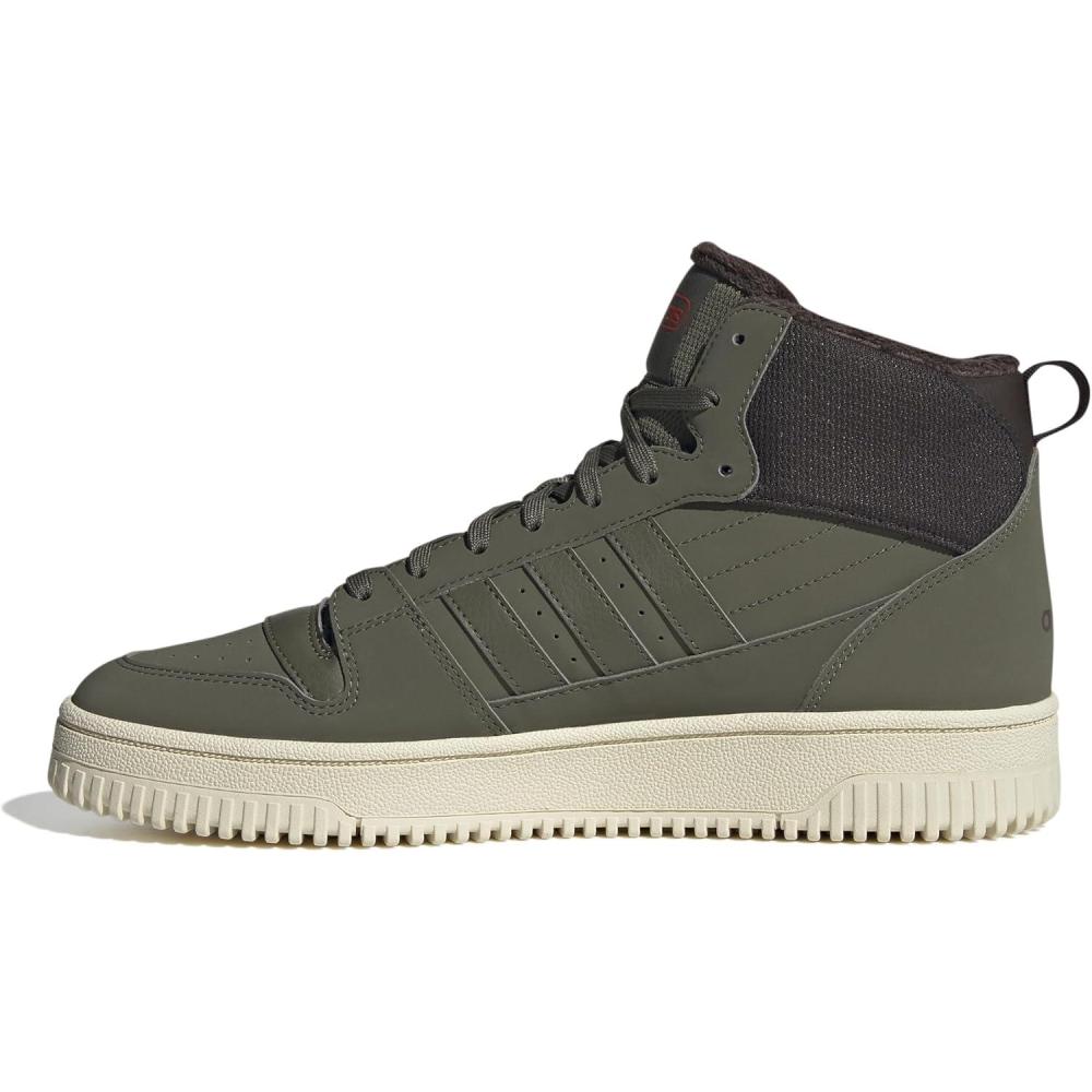 imageadidas UnisexAdult Break Start Mid Top Winterized SneakerOlive StrataDark BrownCream White
