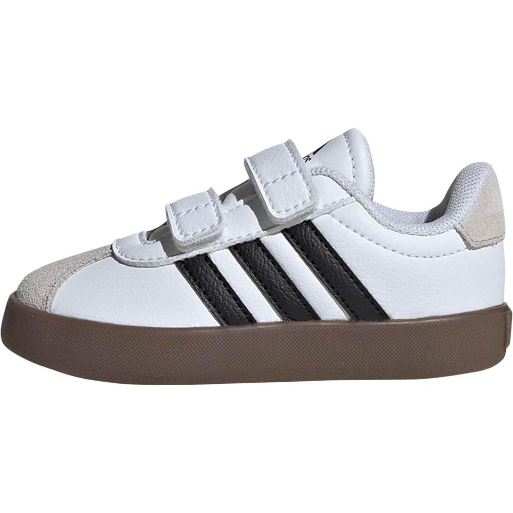imageadidas UnisexChild Vl Court 30 Hook ampamp LoopCloud White Core Black Grey One