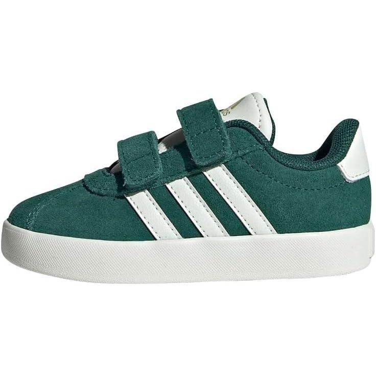 imageadidas UnisexChild Vl Court 30 Hook ampamp LoopGreen Off White Gold Metallic
