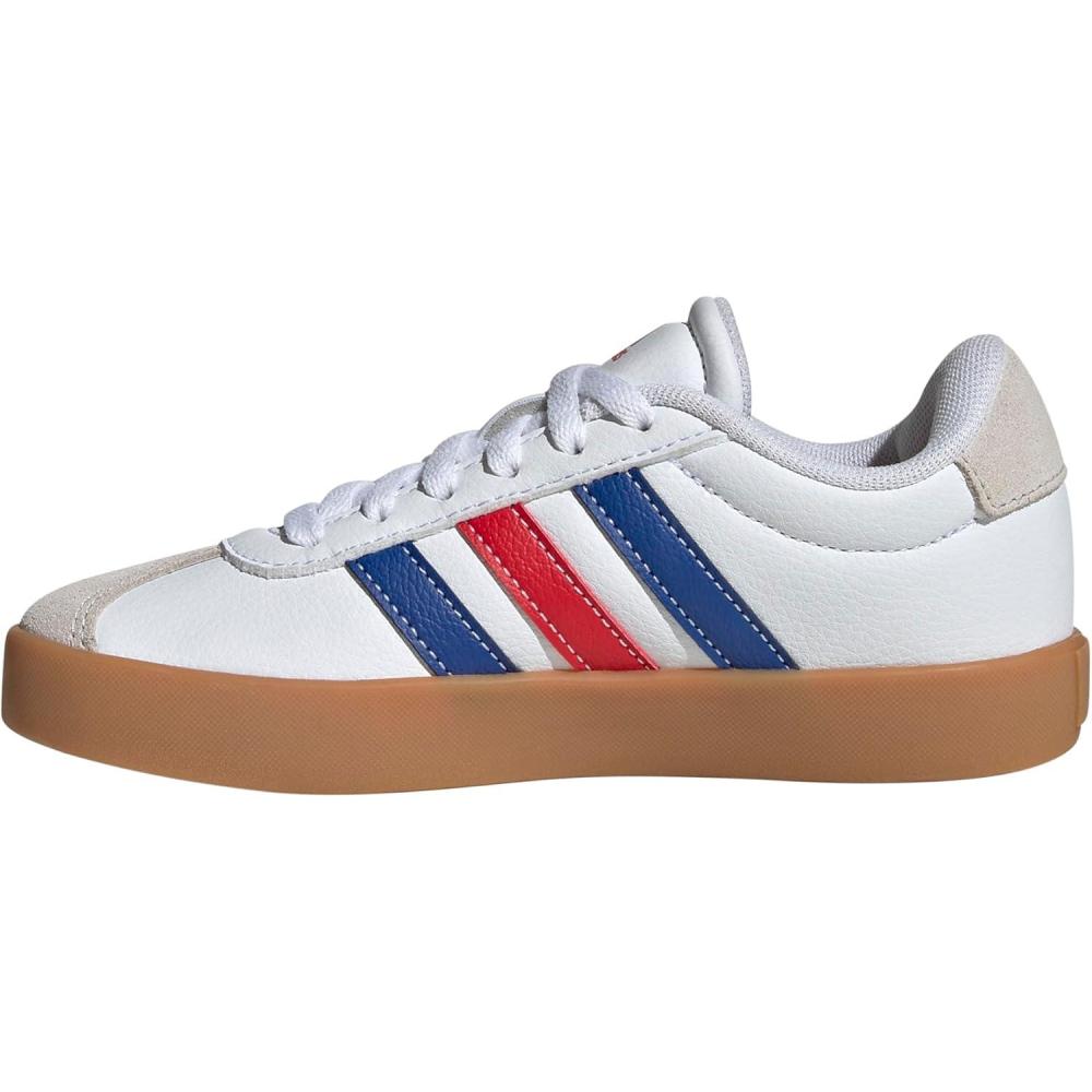 imageadidas UnisexChild Vl Court 30 Hook ampamp LoopWhiteTeam Royal BlueBetter Scarlet
