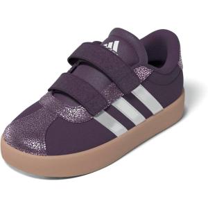 Adidas Baby-Boy’s Vl Court 3.0 Hook & Loop Sneaker(Aurora Plum/Zero Metallic/Pink Gum)