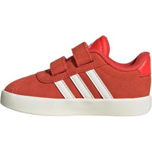 Adidas Baby-Boy’s Vl Court 3.0 Hook & Loop Sneaker(Bright Red/White/Off White)