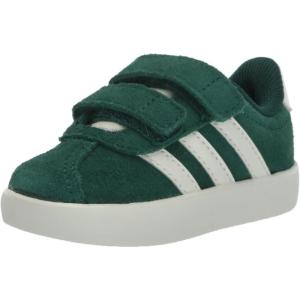 Adidas Baby-Boy’s Vl Court 3.0 Hook & Loop Sneaker(Collegiate Green/Off White/Gold Metallic)