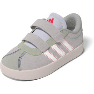 Adidas Baby-Boy’s Vl Court 3.0 Hook & Loop Sneaker(Dash Grey/White/Lime Burst)