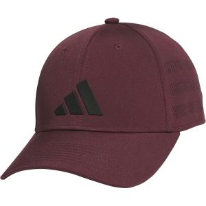 Adidas Mens Gameday Hat – Athletic Baseball Cap, Stretch Fit(Aurora Ruby Red/Black/4.0)