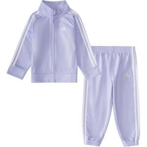 adidas Baby Girl’s Zip Front Classic Tricot Jacket and Joggers Set(Violet Tone Purple)