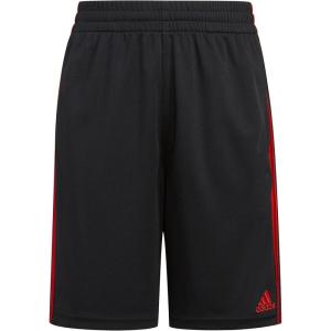 adidas Boys’ Classic 3-Stripes Shorts(Black With Red)