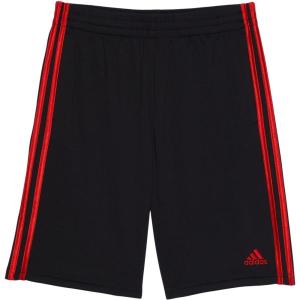 adidas Boys’ Classic 3-Stripes Shorts(Black With Scarlet)