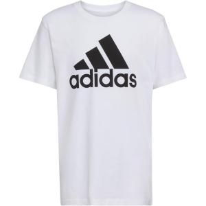 adidas Boys Short Sleeve Cotton T-Shirt Graphic Tshirt Tee(White Core)