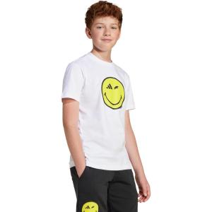 adidas Kids’ Smiley World Graphics T-Shirt(White/Carbon/Bright Yellow/Black)