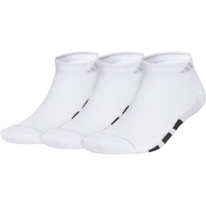 adidas Men’s All Day Training Low Cut Socks Engineered for Sport Performance with Targeted Cushioning for Running (3-Pair)(White/Black/Clear Onix Grey)