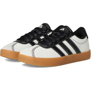 adidas Unisex-Child Vl Court 3.0 Hook & Loop(Off White/Black/Off White)